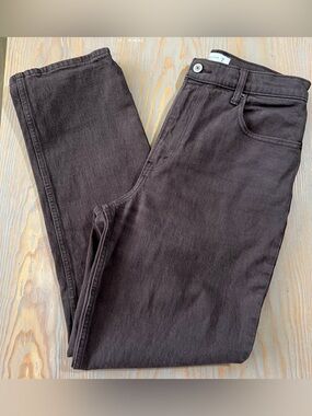 Abercrombie and fitch the 90s straight ultra high rise curve love size 28 brown